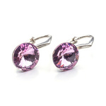 Silver 925 earrings with Swarovski Rivoli 8mm Light Amethyst crystals