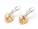 Silver 925 Earrings with Swarovski Crystals Hearts 10mm Golden Shadow