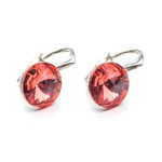 Silver 925 earrings with Swarovski Rivoli 8mm crystals Padparadscha