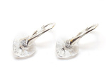 925 Silver Earrings with Swarovski Crystals Hearts 10mm Crystal