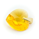 Sterling silver 925 gold plated pendant with Swarovski crystals Heart 14mm Sunflower