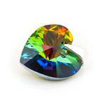 925 Silver Pendant with Swarovski Crystals Heart 14mm Vitrail Medium