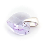 925 silver pendant with Swarovski crystals Heart 10mm Violet