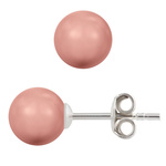 Kolczyki srebrne 925 z perłami Swarovski 10mm Rose Peach