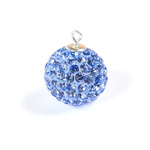 Pendant 925 silver DiscoBall Shamballa Ball 12mm Light Sapphire