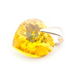 925 silver pendant with Swarovski crystals Heart 10mm Light Topaz AB