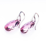 Silver 925 earrings with Swarovski crystals Almond 22mm Antique Pink