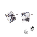 Sterling silver 925 earrings with Swarovski Cube 8mm Crystal CAL