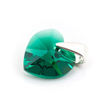 925 silver pendant with Swarovski crystals Heart 10mm Emerald