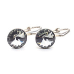 925 silver earrings with Swarovski Rivoli 8mm Black Diamond crystals
