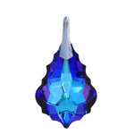 925 silver pendant with Swarovski Baroque 22mm Heliotrope crystals