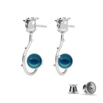 Silver 925 rose earrings with Swarovski pearls 8mm Lapis