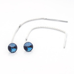 Silver 925 long earrings with kr. Swarovski Rivoli 6mm Montana