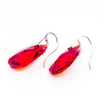 Silver 925 earrings with Swarovski crystals Almonds 22mm Light Siam AB