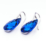 Silver 925 earrings with Swarovski crystals Almonds 22mm Capri Blue CAL