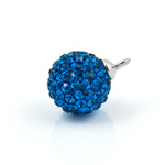 Pendant sterling silver 925 DiscoBall Shamballa Ball 10mm Capri Blue