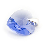 925 silver pendant with Swarovski crystals Heart 14mm Tanzanite