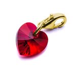 Charms pendant for bracelet silver 925 gold plated with Swarovski crystals Heart 10mm Siam