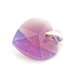 925 silver pendant with Swarovski crystals Heart 14mm Cyclamen Opal