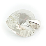 925 Silver Pendant with Swarovski Crystals Heart 14mm Silver Shade