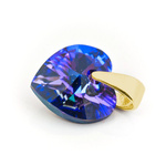 Sterling silver 925 gold plated pendant with Swarovski crystals Heart 14mm Heliotrope