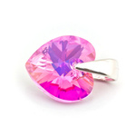 925 silver pendant with Swarovski crystals Heart 10mm Rose AB