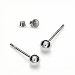 Sterling Silver Earrings 925 Balls Spheres 4mm