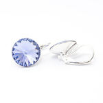Silver 925 earrings with Swarovski Rivoli 12mm Provence Lavender crystals