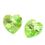 Swarovski 6228 Heart 10mm Peridot AB