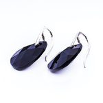 Silver 925 earrings with Swarovski crystals Almond 22mm Jet