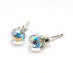 Silver Earrings 925 Swarovski Balls 6mm CAB