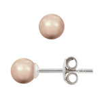 Kolczyki srebrne 925 z perłami Swarovski 5mm Rose Gold