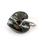925 silver pendant with Swarovski crystals Heart 10mm Silver Night