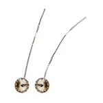 Silver Long Earrings with Swarovski Rivoli 8mm Light Colorado Topaz Crystals