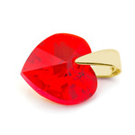 Sterling silver 925 gold plated pendant with Swarovski crystals Heart 10mm Light Siam AB