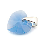925 silver pendant with Swarovski crystals Heart 10mm Air Blue Opal