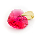 Sterling silver 925 gold plated pendant with Swarovski crystals Heart 10mm Padparadscha