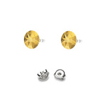 Srebrne Kolczyki 925 z kryształami Swarovski Rose 4,5mm Metallic Sunshine
