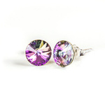 925 Silver Earrings with Swarovski Rivoli 6mm Vitrail Light Crystals