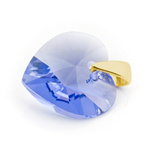 Sterling silver 925 gold plated pendant with Swarovski crystals Heart 14mm Tanzanite