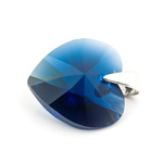 925 silver pendant with Swarovski crystals Heart 14mm Dark Indigo