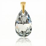 Srebrny 925 pozłacany wisiorek z kryształem Swarovski Migdał 22mm Crystal CAL