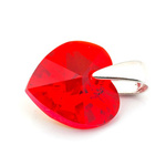 925 silver pendant with Swarovski crystals Heart 10mm Light Siam AB