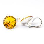 Silver 925 earrings with Swarovski Rivoli 12mm Sunflower crystals