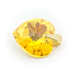 Sterling silver 925 gold plated pendant with Swarovski crystals Heart 14mm Light Topaz AB