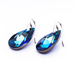 Silver 925 earrings with Swarovski crystals Almond 22mm Bermuda Blue