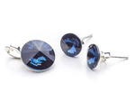 925 silver set of earrings + pendant with Swarovski Rivoli 8/12mm Montana crystals