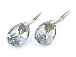 Silver 925 Earrings with Swarovski Crystals Almond 22mm Crystal CAL