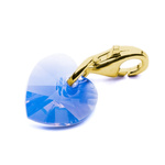 Charms pendant for bracelet silver 925 gold plated with Swarovski crystals Heart 10mm Air Blue Opal