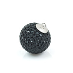 Pendant 925 silver DiscoBall Shamballa Ball 12mm Jet